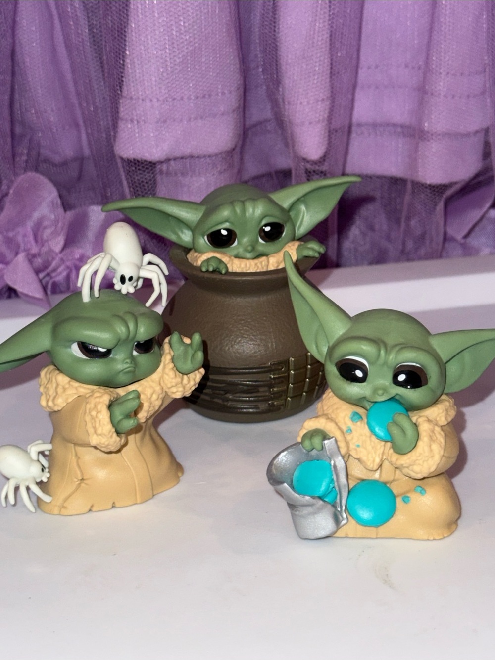 Star Wars The Mandalorian Grogu The Child Small Figure Lot 3 Spider Frog Pot